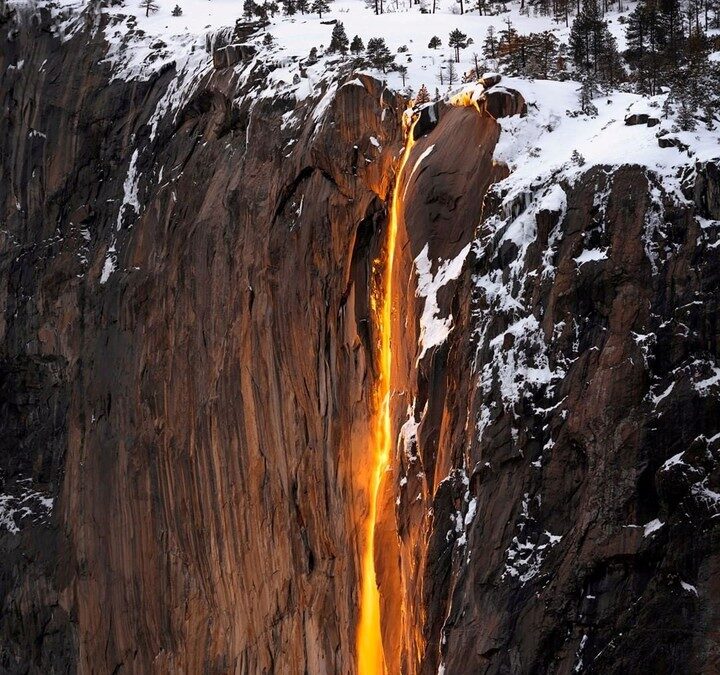 La Cascada de Fuego en Yosemite, un fenómeno natural único